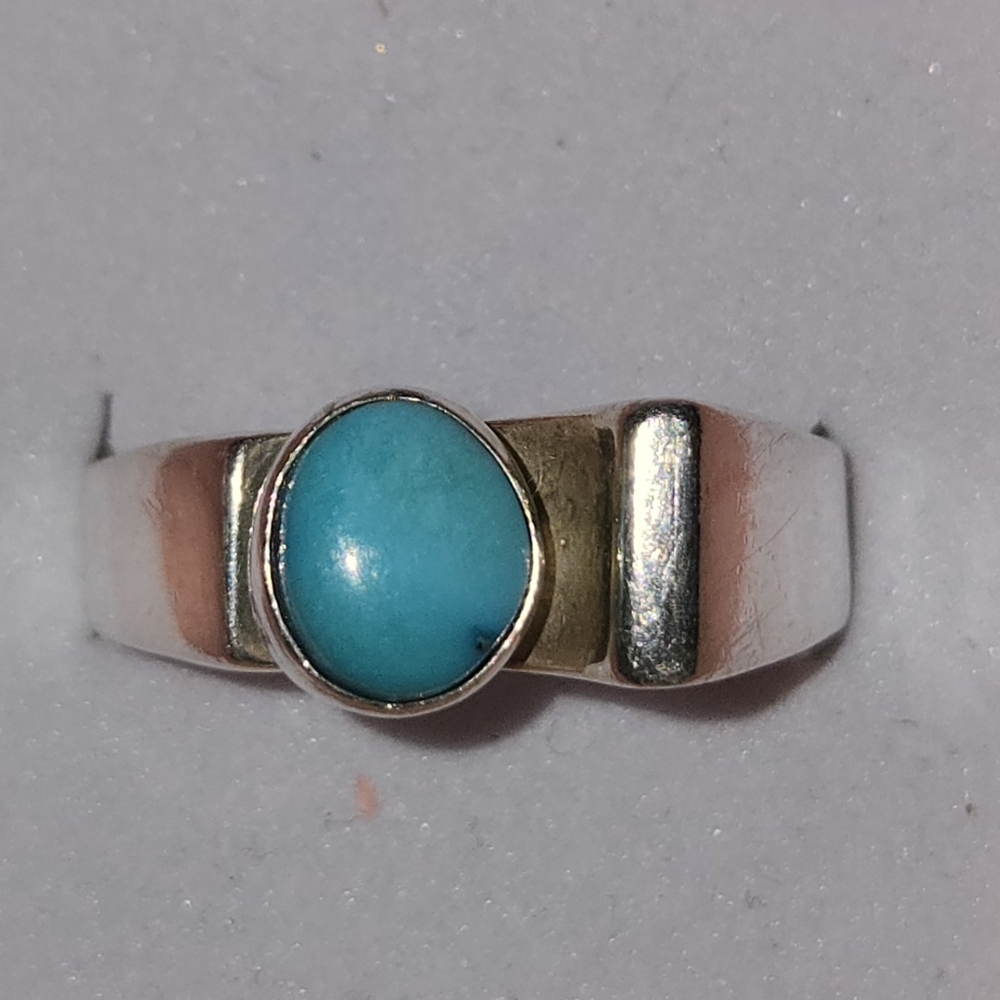 Silver and Turquoise Women's Ring